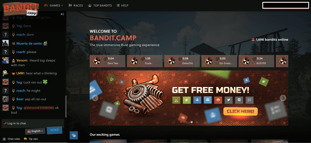 User-interface-dashboard-of-Bandit.Camp