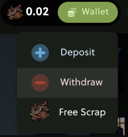 Withdrawal Options Dashboard Screenshot