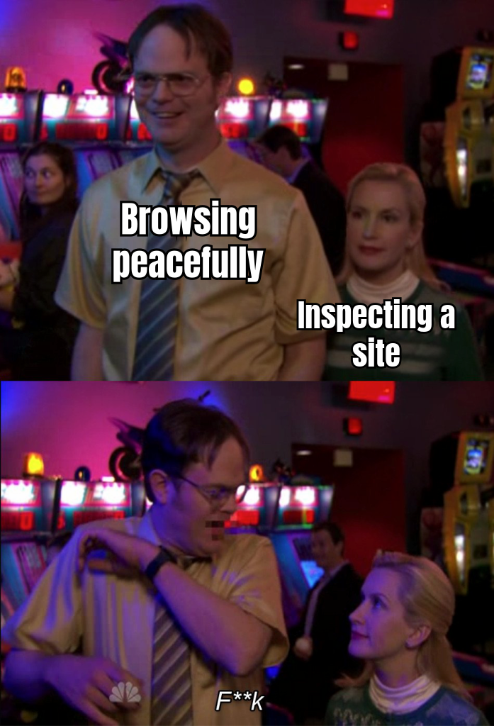 A humorous meme featuring a detective character with a magnifying glass closely examining a computer screen, with the caption 