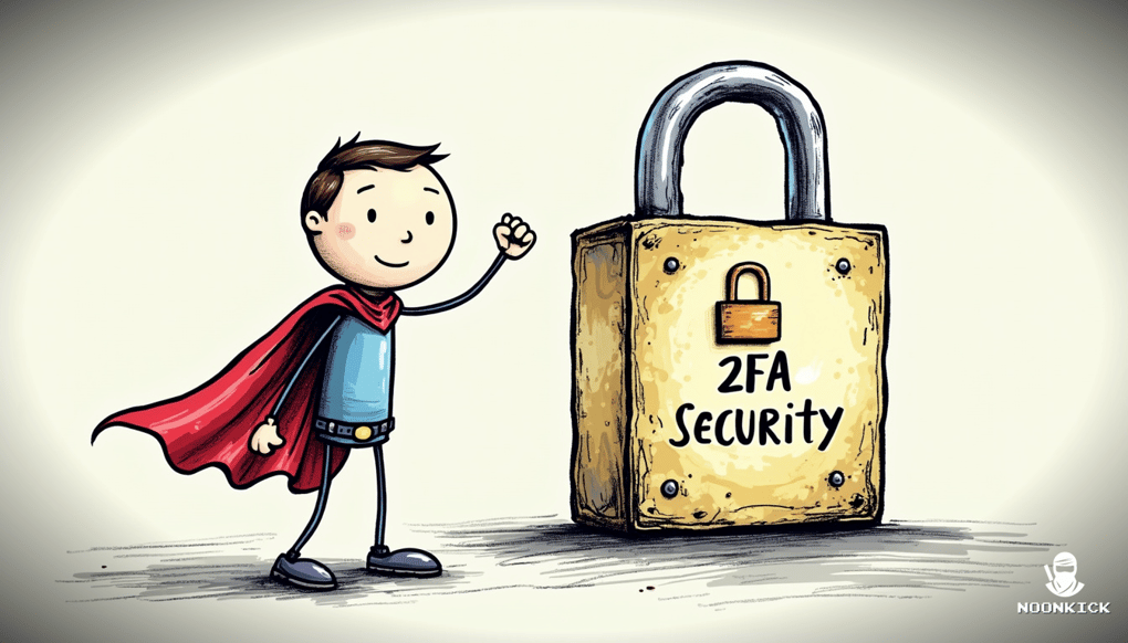 A humorous sketch of a frustrated hacker outside a locked door labeled 