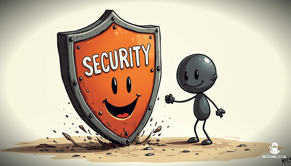A HUMOROUS SKETCH SHOWING A USER TRADING RUST SKINS WITH A LARGE SHIELD LABELED 