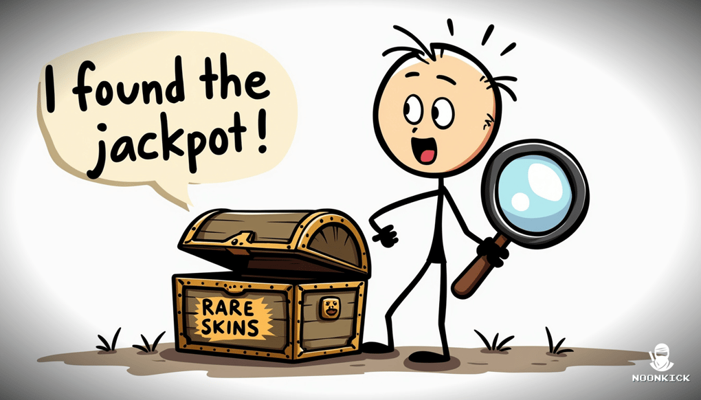 A SIMPLE DRAWING OF A TREASURE CHEST LABELED 
