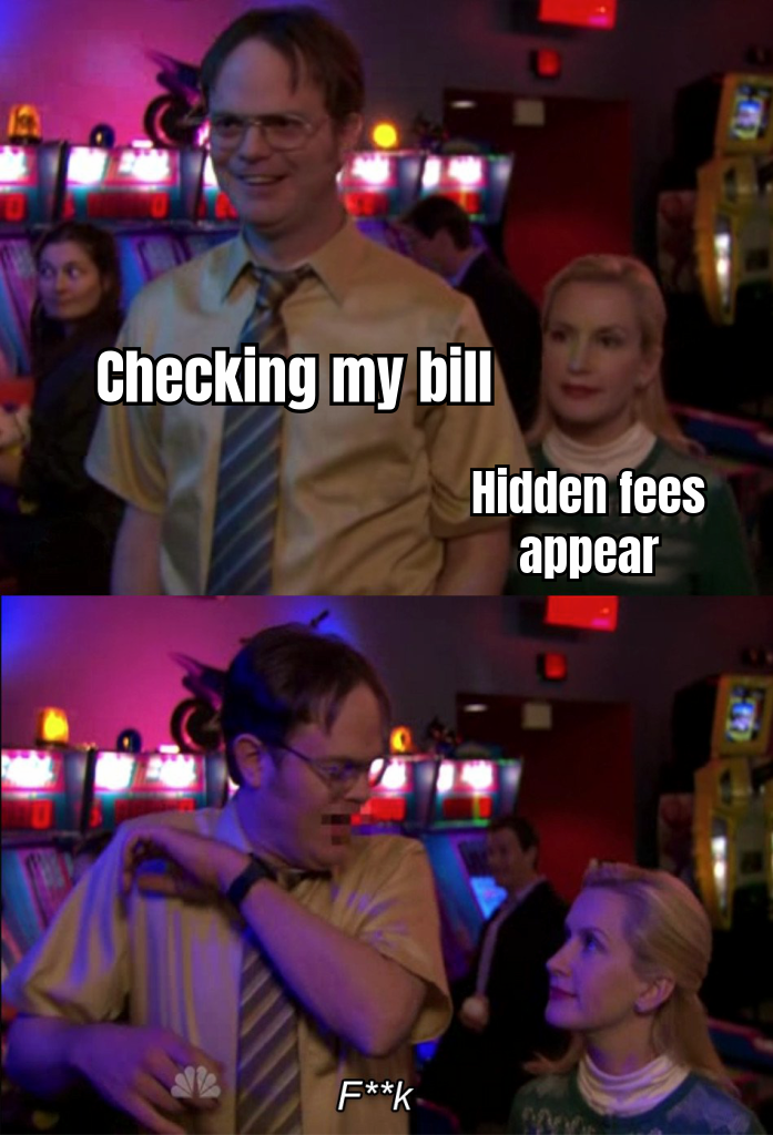ALT TEXT OF THE MEME AND PROVIDE A MEME IDEA: Meme of a surprised person looking at a long receipt with the caption 