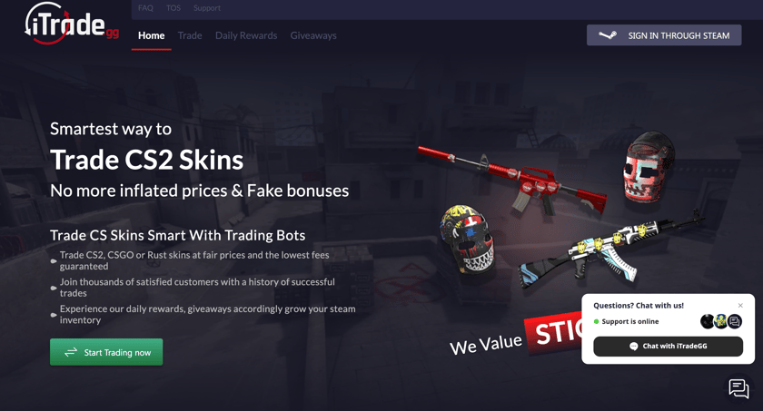 itrade.gg banner for csgo skin sites 